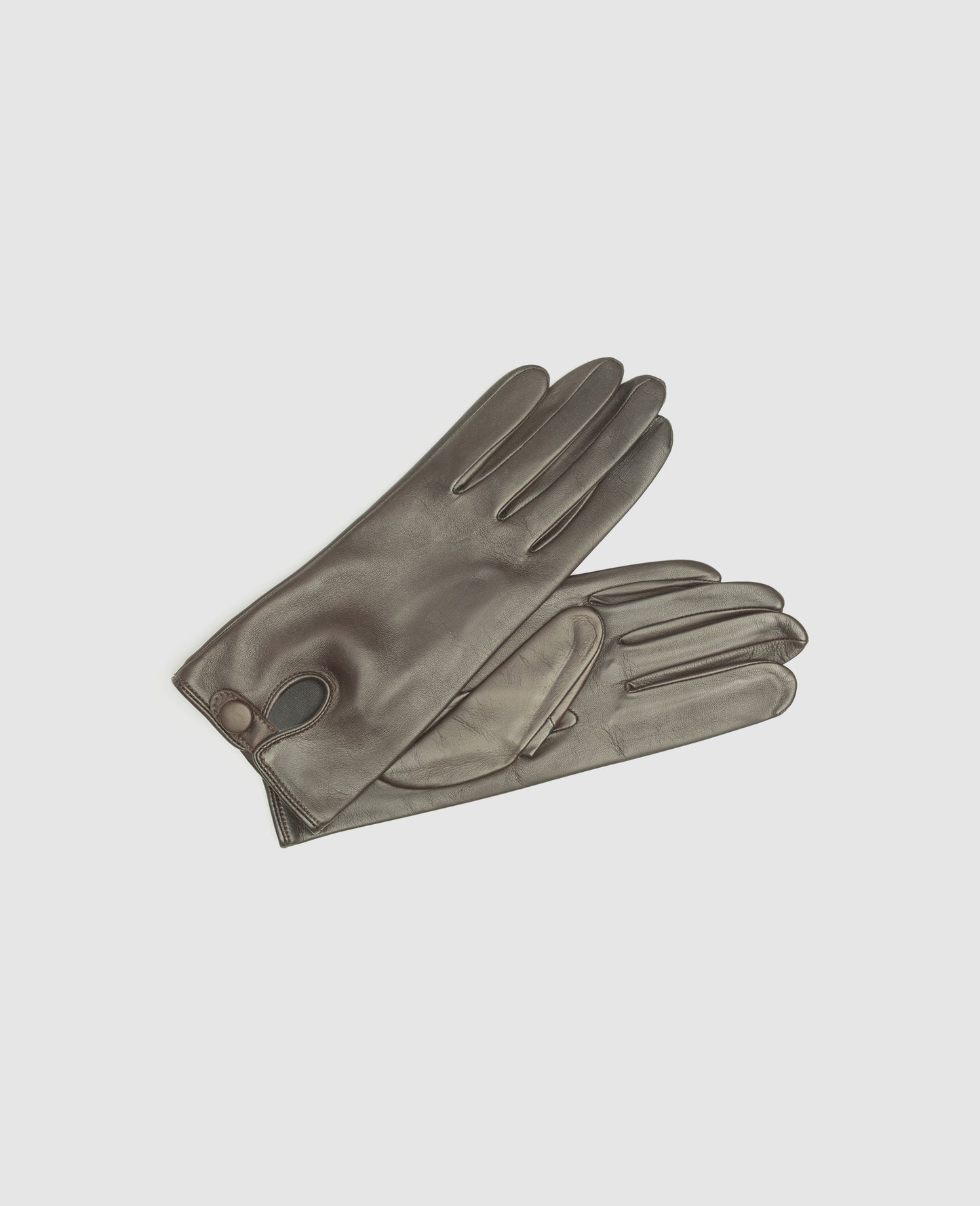 Gloves with button - Dark Brown
